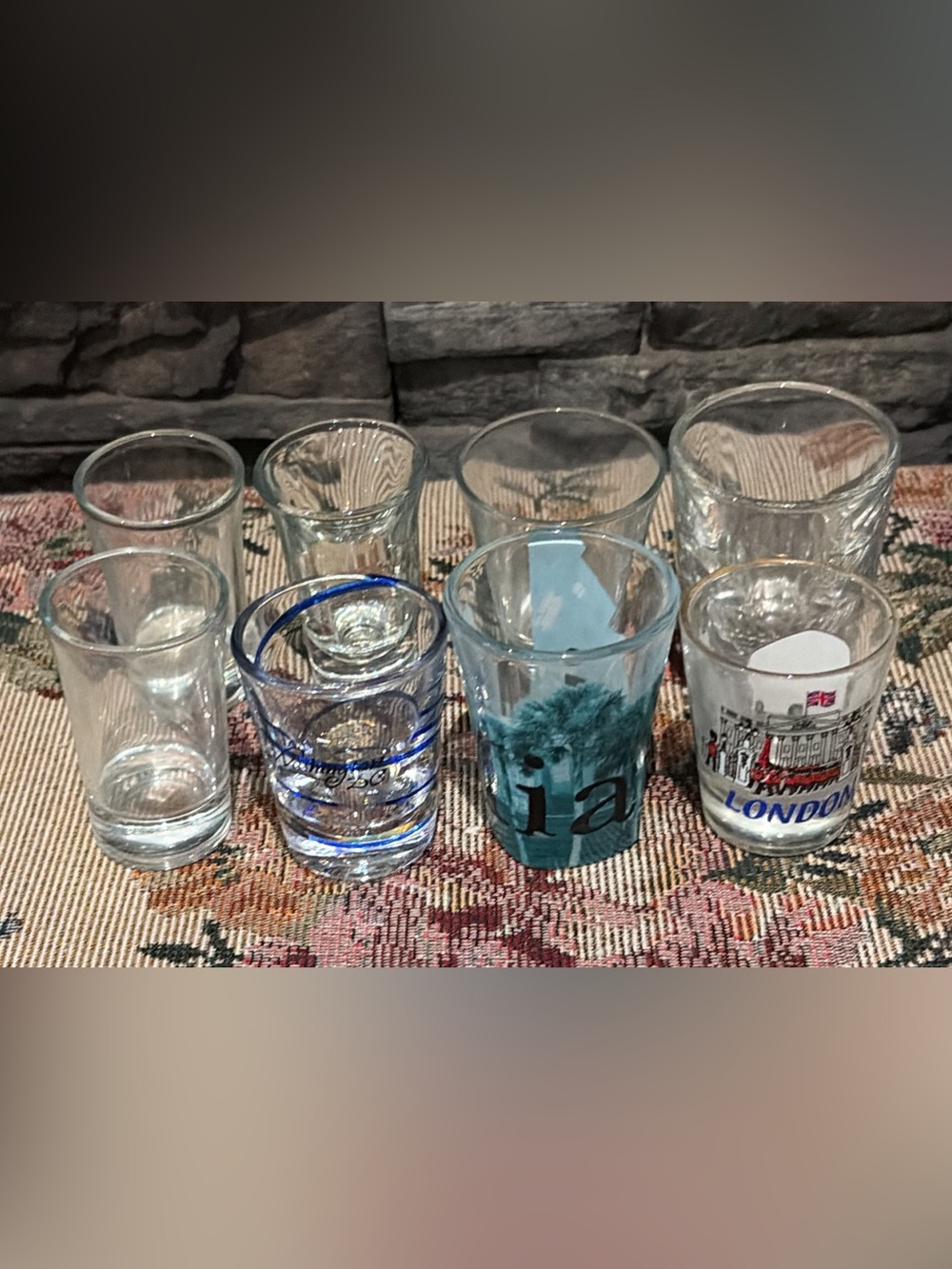 Assorted Souvenir and Clear Shot Glass Set
